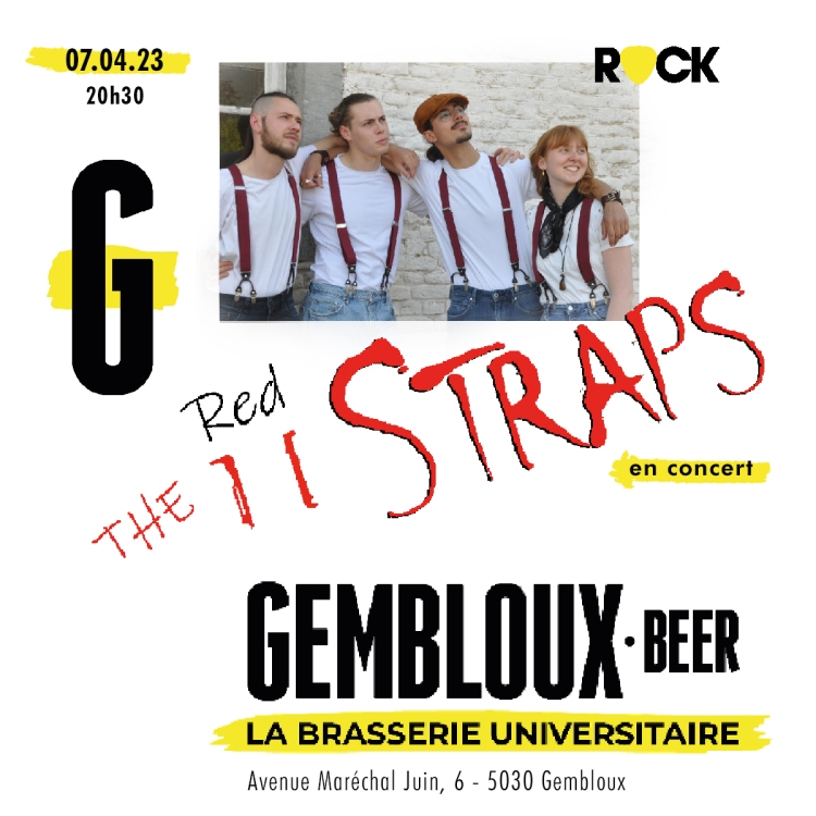 Affiche du concert de The Red Straps le 07.04.2023 au Gembloux Beer